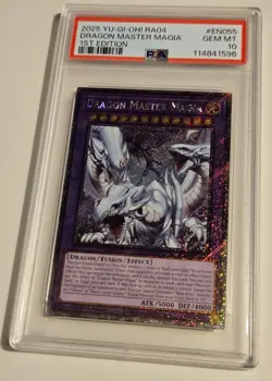 2025 YU-GI-OH! QUARTER CENTURY STAMPEDE Dragon Master Magia RA04-EN055 PSA 10 - Image 3