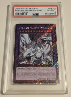 2025 YU-GI-OH! QUARTER CENTURY STAMPEDE Dragon Master Magia RA04-EN055 PSA 10 - Image 4