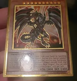 Red-Eyes Darkness Metal Dragon MGED-EN009 - Gold Rare - 1st Edition- NM - Image 3