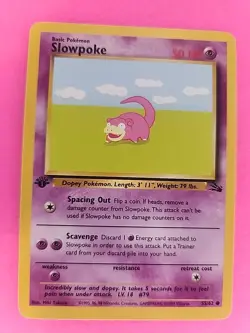 Slowpoke 1st Edition Fossil Pokemon Card WOTC NM - Image 1
