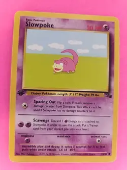 Slowpoke 1st Edition Fossil Pokemon Card WOTC NM - Image 2