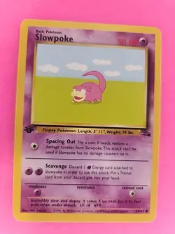 Slowpoke 1st Edition Fossil Pokemon Card WOTC NM - Image 3