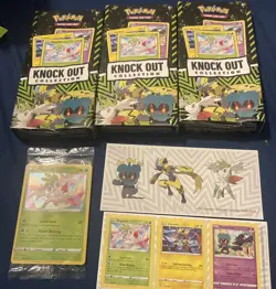 3x Pokemon TCG 2023 Knock Out Collection Shaymin, Marshadow Foil Card+ & 6 packs - Image 1