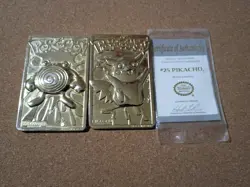 1999 Pokemon Pikachu & Poliwhirl Trading Card 23K Gold Plated Burger King - Image 1