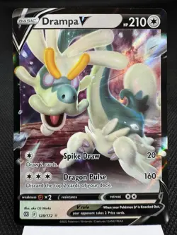 Drampa V 128/172 - Ultra Rare Holo - Brilliant Stars Pokemon Card MINT - Image 1