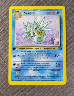 Seadra 1st Edition Fossil 42/62Vintage Pokemon Card MP Condition - Image 1