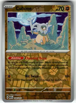 Cubone 104/165 SV: Scarlet & Violet 151 Reverse Holo NM Pokemon Card TCG - Image 1