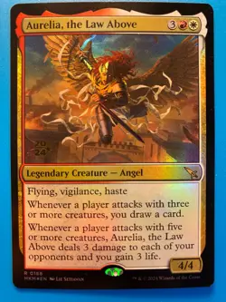 MTG 1x FOIL Aurelia, the Law Above 188 PRERELEASE Murders at Karlov Magic x1 NM - Image 1