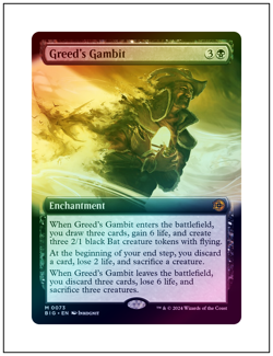 1x Greed's Gambit, Extended Art Foil, MTG NM - Image 1