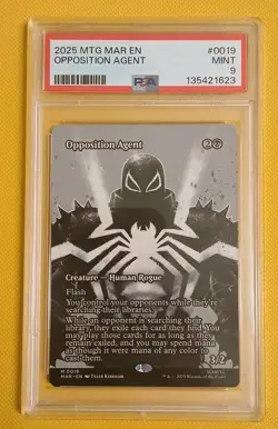 2025 MTG MARVEL'S SPIDER-MAN: SOURCE MAT #0019 OPPOSITION AGENT PSA 9 - Image 1