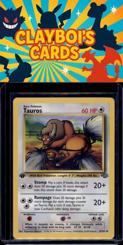 Tauros Jungle Pokemon 47/64 First Edition Uncommon Near Mint or Better - Image 1
