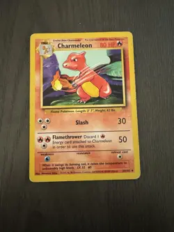 1999 Pokemon TCG CHARMELEON Base Set 24/102 Regular Unlimited Uncommon Pokemon - Image 1