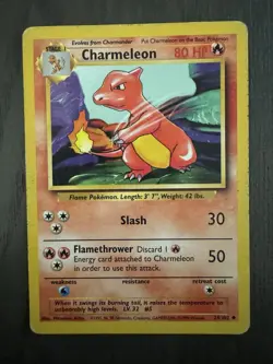 1999 Pokemon TCG CHARMELEON Base Set 24/102 Regular Unlimited Uncommon Pokemon - Image 3