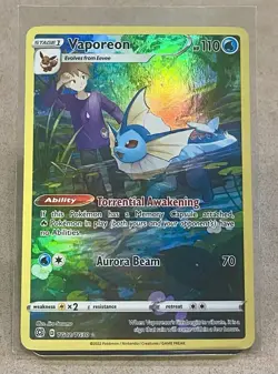 Pokemon Vaporeon Ultra Rare SWSH09: Brilliant Stars Trainer Gallery TG02/TG30 NM - Image 1