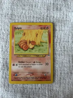 Pokemon TCG Vulpix Neo Destiny Card 91/105 Unlimited Common MP - Image 1