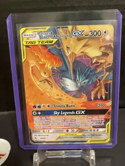 Pokemon Moltres & Zapdos & Articuno 44/68 Hidden Fates Tag Team NM Sun & Moon - Image 1