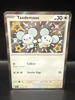 Pokemon 2024 SV Paldean Fates Tandemaus 209/091 Shiny Rare Near Mint - Image 1