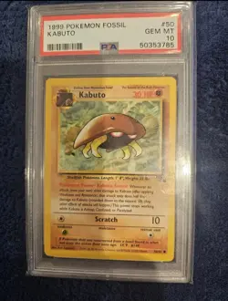 PSA 10 Gem Mint KABUTO 50/62 Pokemon Fossil 1999 - Image 1