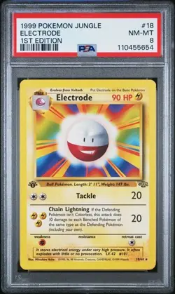1999 Pokemon Jungle - Electrode 18/64 - 1st Edition - PSA 8 - Image 1