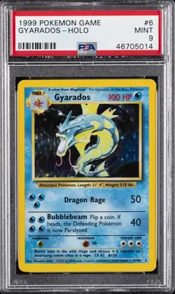 1999 POKEMON GAME #6 GYARADOS-HOLO PSA 9 - Image 1