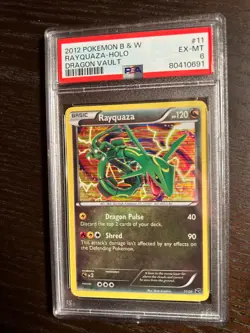 POKEMON 2012 Black & White RAYQUAZA Holo Dragon Vault #11 PSA 6 RARE - Image 1