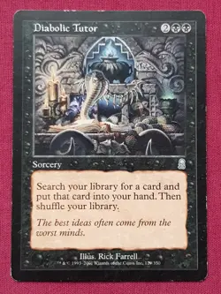 Magic The Gathering ODYSSEY DIABOLIC TUTOR black card MTG - Image 1