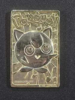 1999 Nintendo Pokemon Jiggly Puff Trading Card 23K Gold Plated - Image 1