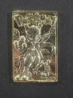 Vintage 1999 Burger King Pokemon 23k Gold Plated Mewtwo Collectible Card - Image 1