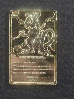 Vintage 1999 Burger King Pokemon 23k Gold Plated Mewtwo Collectible Card - Image 2