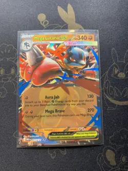 Pokemon TCG Mega Lucario ex - 077/132 MEG ME01: Mega Evolution Holo NM Card - Image 1