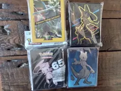 4 packs sleeves upc mewtwo mew charizard v VMAX holo pokemon Card ex box vstar - Image 1