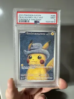 Pokemon x Van Gogh - Pikachu with Grey Felt Hat SVP085 Promo Card PSA 9 - Image 1