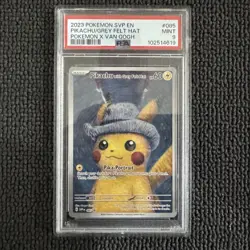 Pokemon x Van Gogh - Pikachu with Grey Felt Hat SVP085 Promo Card PSA 9 - Image 2