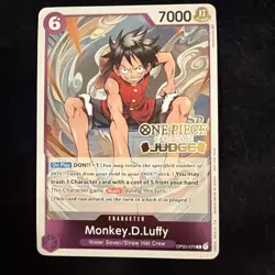 Monkey D. Luffy OP03-070 Judge Pack Promo Card Foil One Piece - Image 1