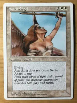 Serra Angel English Alternate 4th Edition 4ED mtg HP - Image 1