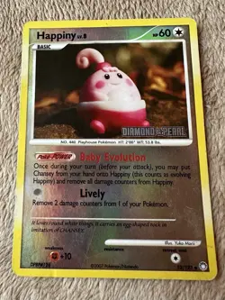 2007 Pokemon TCG DP Mysterious Treasures Happiny STAMPED Reverse Holo 52/123 MP - Image 1