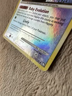 2007 Pokemon TCG DP Mysterious Treasures Happiny STAMPED Reverse Holo 52/123 MP - Image 3