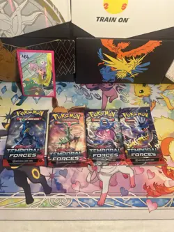 Pokemon TCG Scarlet Violet Temporal Forces Booster Packs Full Art Set 4 Pack - Image 1