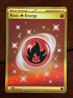 Pokemon Obsidian Flames Basic Fire Energy 230/197 Secret Gold Holo Rare - Image 1
