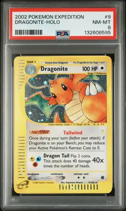 2002 POKEMON EXPEDITION 9/165 Dragonite HOLO PSA 8 BRAND NEW CERT - Image 1