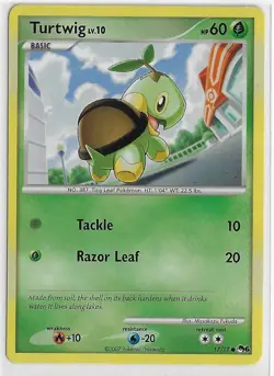 POKEMON POP *Series 6* FIRST PARTNER LP Gen4 Starter PROMO #17/17 TURTWIG Lv. 10 - Image 1