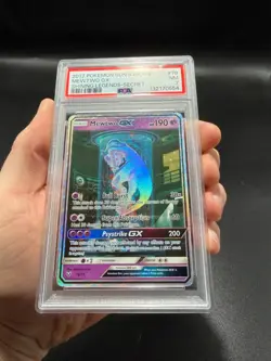 2017 POKEMON SUN & MOON SHINING LEGENDS SECRET RARE #78 MEWTWO GX PSA 7 NM - Image 2
