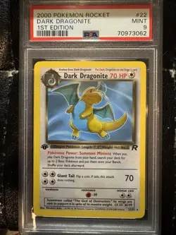 Dark Dragonite 1st Edition 2000 Pokemon Rocket 22/82 PSA 9 Mint Non Holo WOTC - Image 1