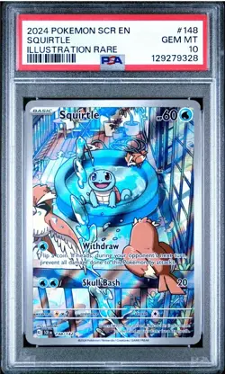 2024 POKEMON SCR EN-STELLAR CROWN ILLUSTRATION RARE #148 SQUIRTLE PSA 10 - Image 1