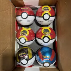 Pokemon TCG: Pokeball Tin with Booster Packs SEALED CASE With 6 Pokeball Tins - Image 2