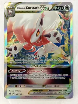 Pokemon TCG Hisuian Zoroark VSTAR Sword & Shield - Lost Origin 147/196 Holo... - Image 1