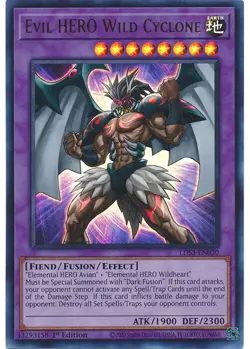 Yugioh - Evil HERO Wild Cyclone (Ultra Rare) (1st Edition) - LDS3-EN030 P - Image 1