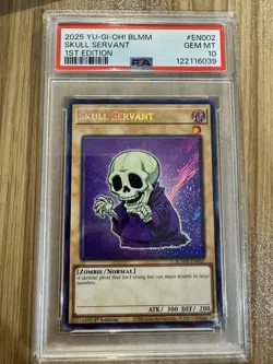 Yu-Gi-Oh! Skull Servant 1st ED Secret Rare BLMM-EN002 Gem Mint PSA 10 English - Image 1