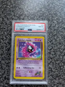 PSA 8 1st Edition Sabrina's Gastly 93/132 Gym Heroes Set Pokemon Card WOTC - Image 1