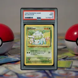 1999 Pokemon TCG Base Set Bulbasaur Common Card 44/102 PSA 9 MINT - Image 1
